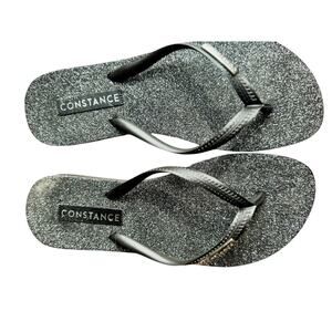 Constance Black Glitter Flip Flops | 5.5 | Popular Brazilian Brand